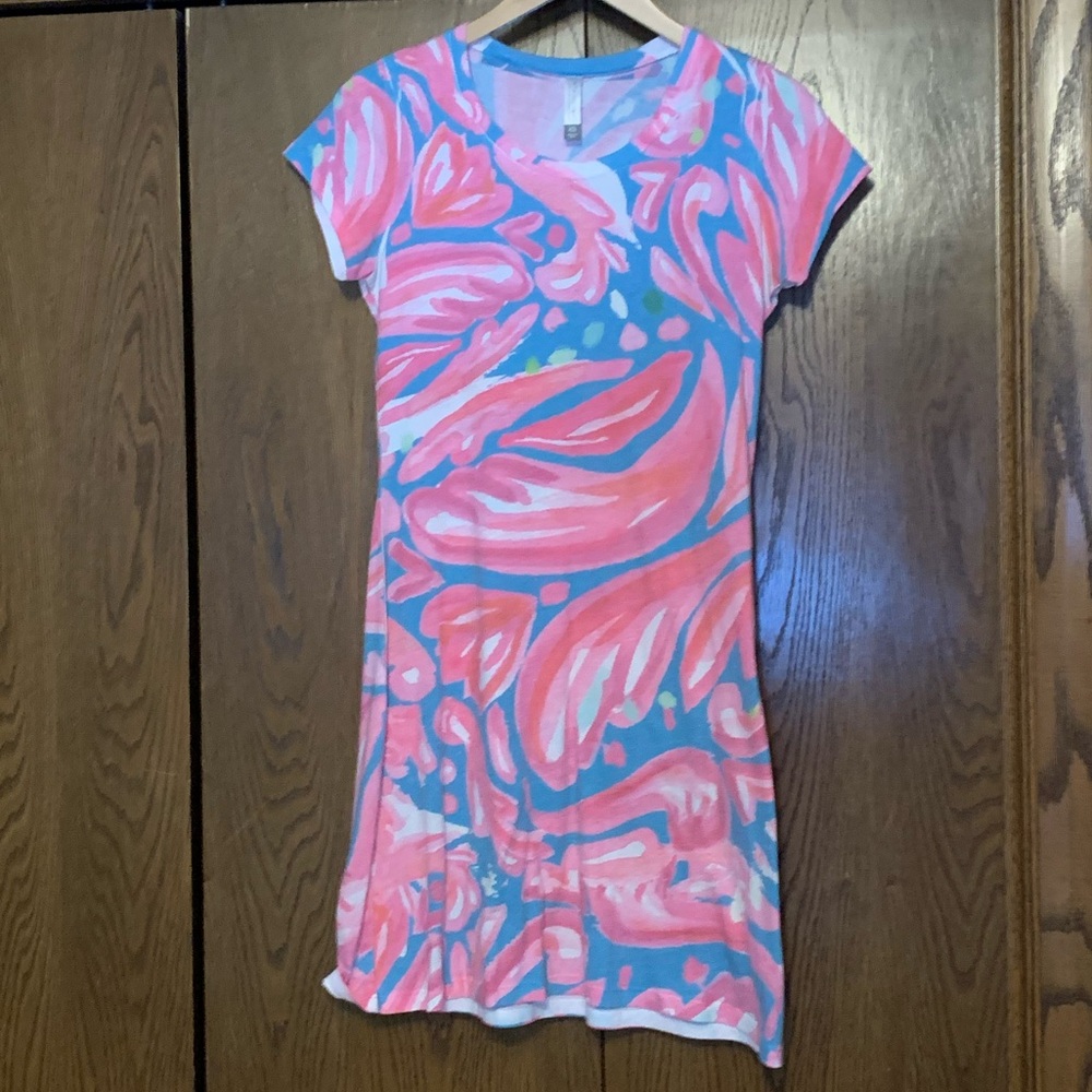 {Whimsy Rose} Pink and Blue Patterned Dress
